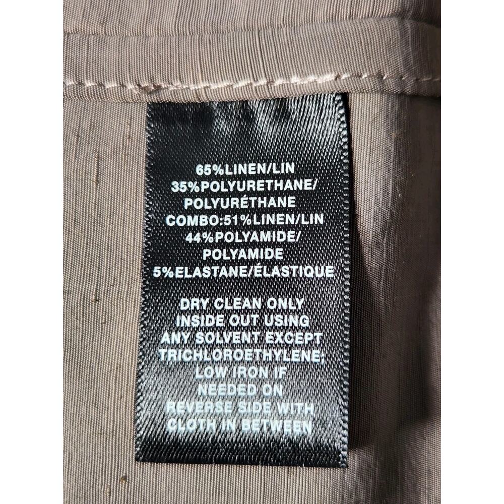 Lafayette 148 Gray Lightweight Linen Blend Pu Leather Snake Moto Jacket Size 10 - Picture 7 of 7